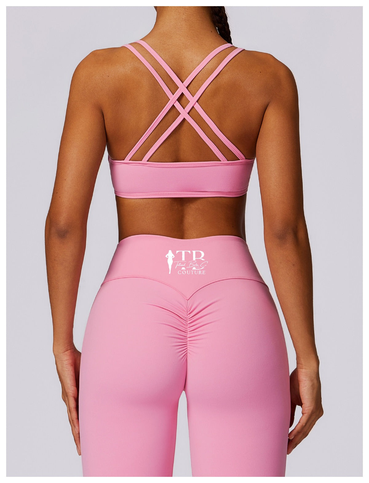 Pink Barbie Sports Bra and Scrunched Butt Legging Set