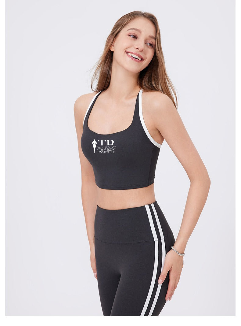Gray Sporty Spice Sports Bra Top and Flare Legging Set