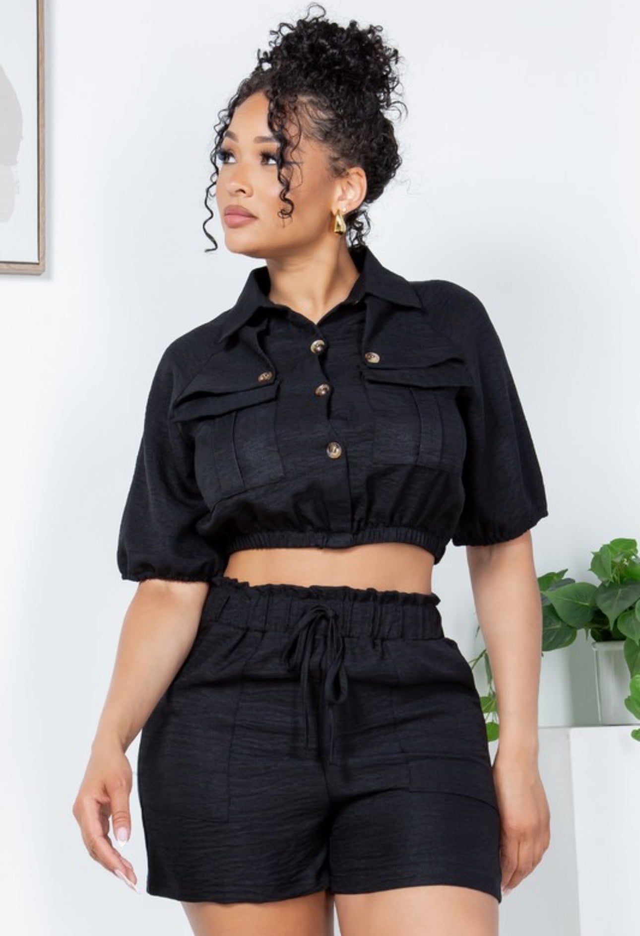 2 Pc Crop Top Set