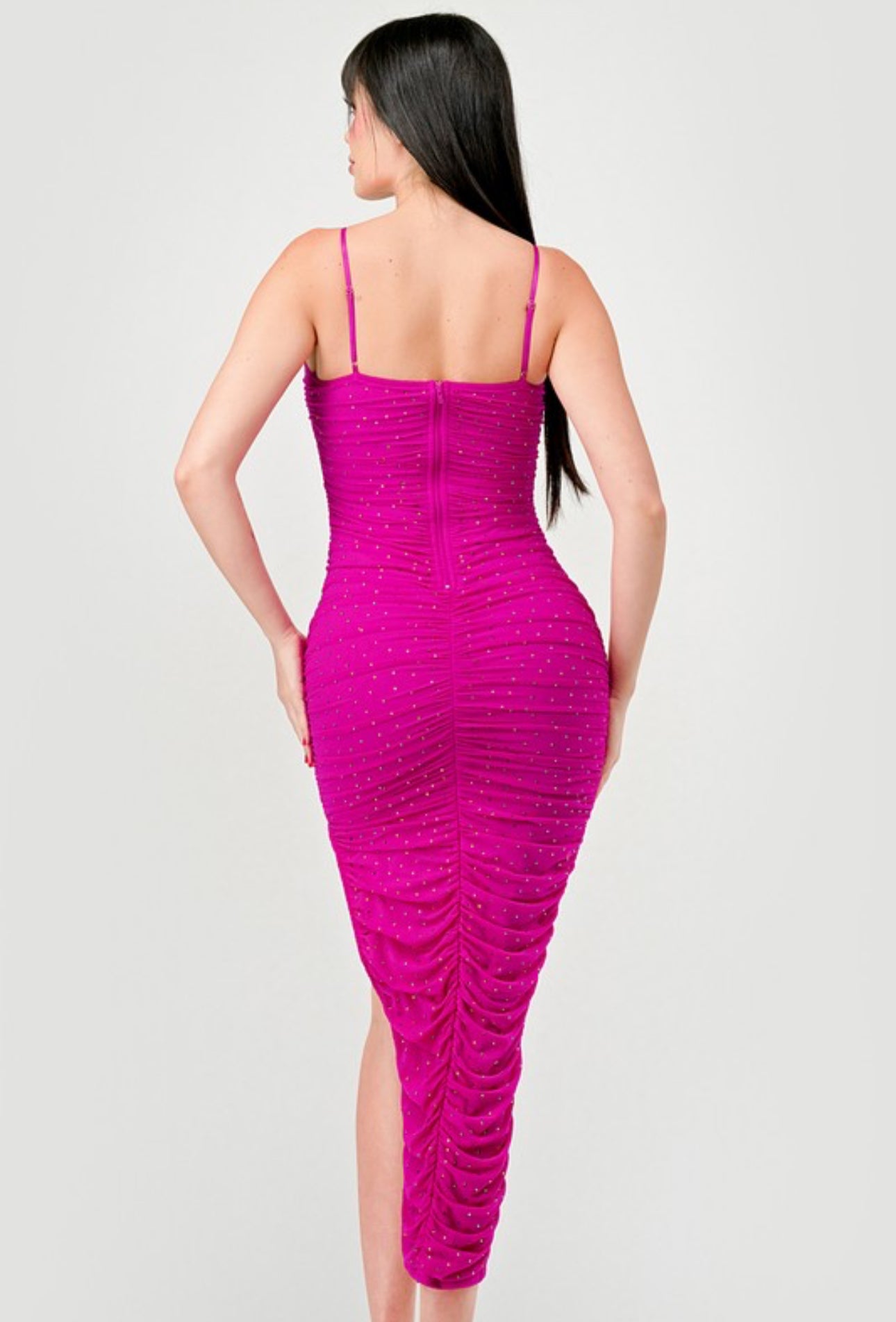 Magenta Rhinestone Luxe Dress