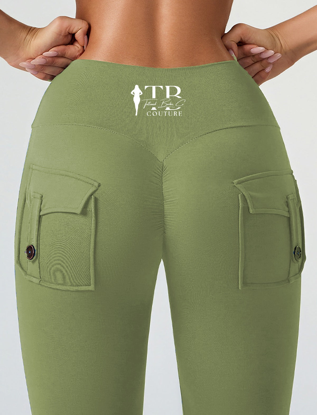 Green Jade Sports Bra and Scrunched Butt Legging Set with Back Pockets