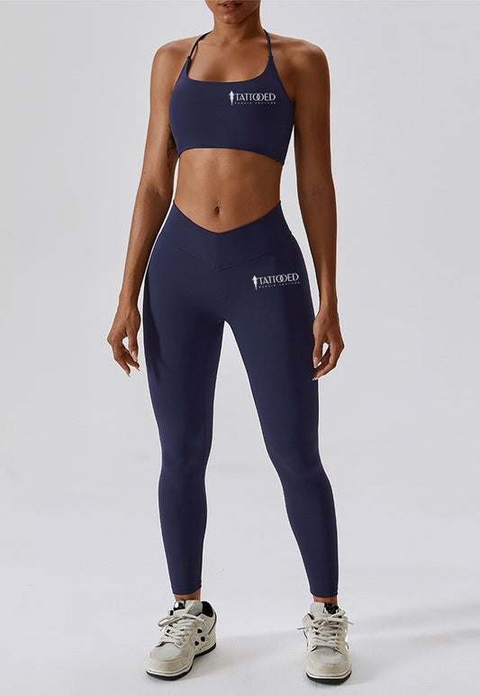 Navy Blue Jazmin Legging and Bra set