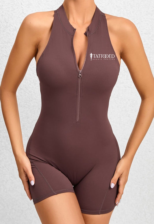 TULIP GYM JUMPSUIT SHORTS “Brown”