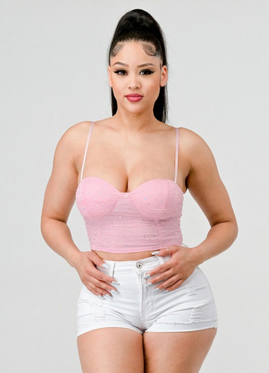 Rhinestone Sweat heart Top