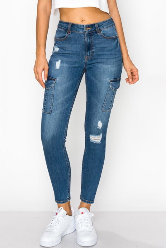 Cargo Pocket Skinny Jeans